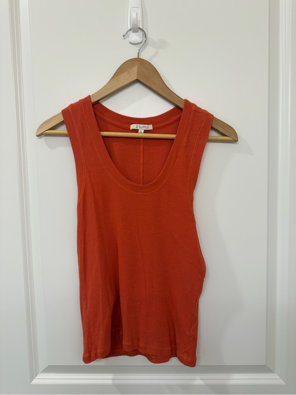 Z Supply Burnt Orange Ribbed Scoop Tank